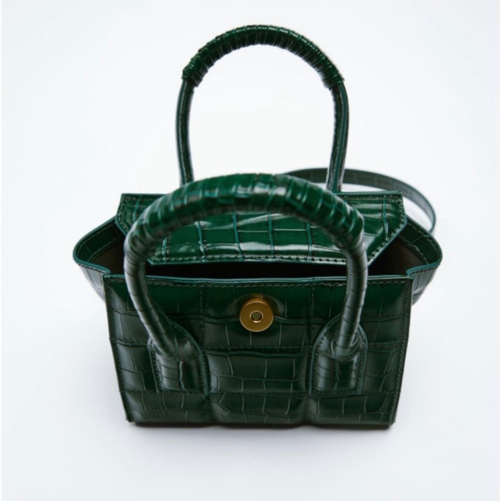 Zara Animal Print Croc Mini Crossbody Bag - Picture 3 of 6